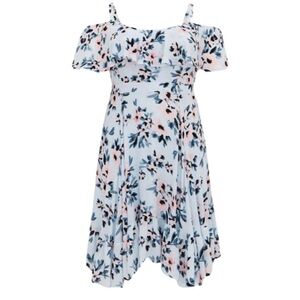Torrid Light Blue Floral Mini Dress